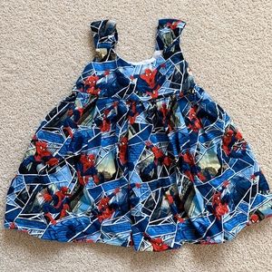 Toddler girls custom dress - Spider-Man theme
